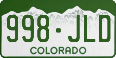 CO license plate 998JLD