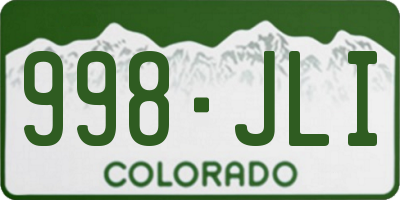 CO license plate 998JLI