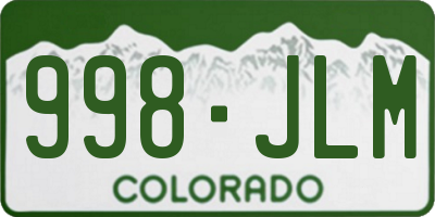 CO license plate 998JLM