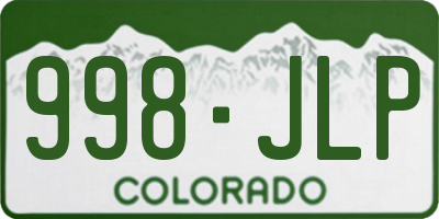 CO license plate 998JLP