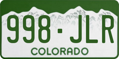 CO license plate 998JLR