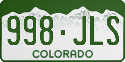 CO license plate 998JLS