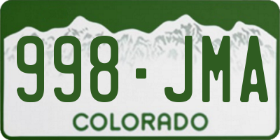 CO license plate 998JMA