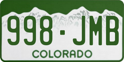 CO license plate 998JMB