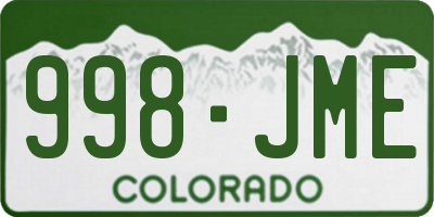 CO license plate 998JME