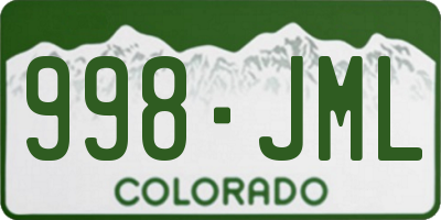 CO license plate 998JML