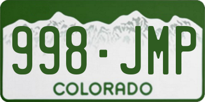 CO license plate 998JMP