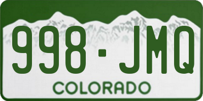 CO license plate 998JMQ