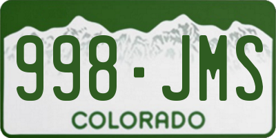 CO license plate 998JMS