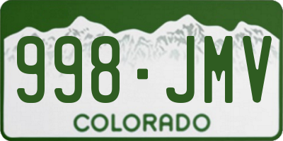 CO license plate 998JMV