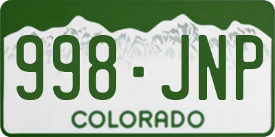 CO license plate 998JNP