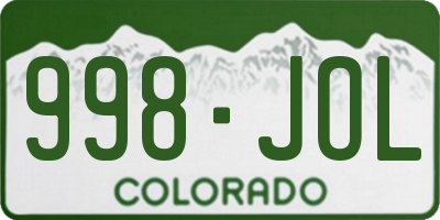 CO license plate 998JOL