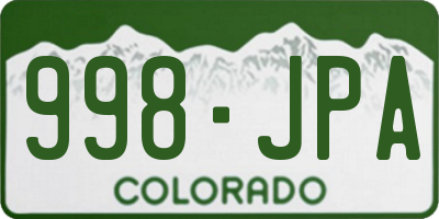 CO license plate 998JPA