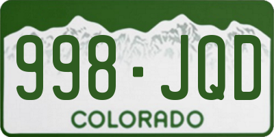 CO license plate 998JQD