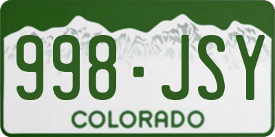 CO license plate 998JSY