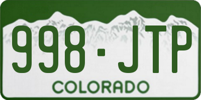 CO license plate 998JTP