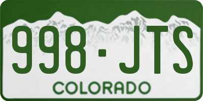 CO license plate 998JTS