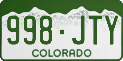 CO license plate 998JTY