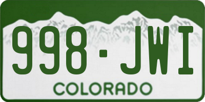 CO license plate 998JWI