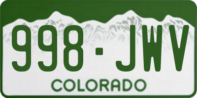 CO license plate 998JWV
