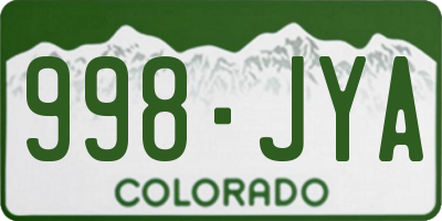 CO license plate 998JYA