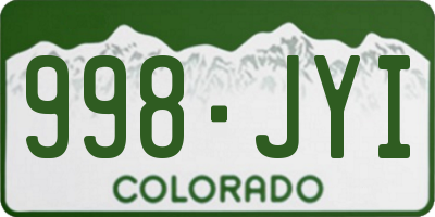 CO license plate 998JYI
