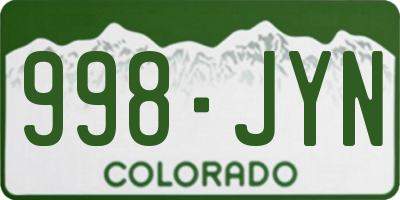 CO license plate 998JYN