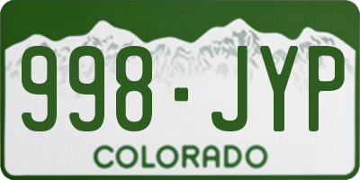 CO license plate 998JYP
