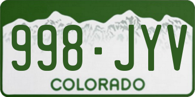 CO license plate 998JYV