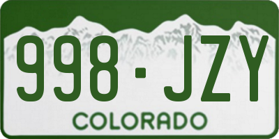 CO license plate 998JZY