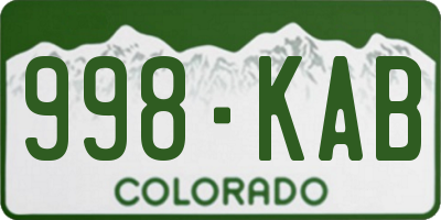 CO license plate 998KAB