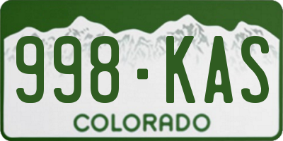 CO license plate 998KAS
