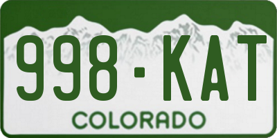 CO license plate 998KAT