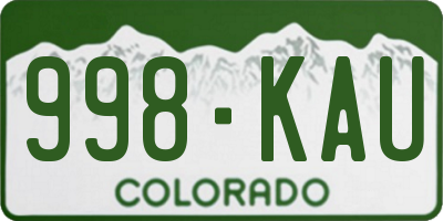 CO license plate 998KAU