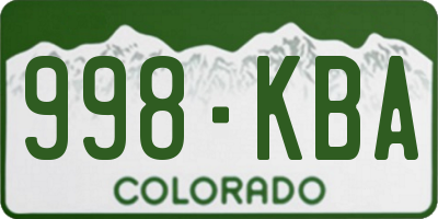 CO license plate 998KBA