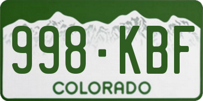 CO license plate 998KBF