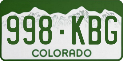 CO license plate 998KBG