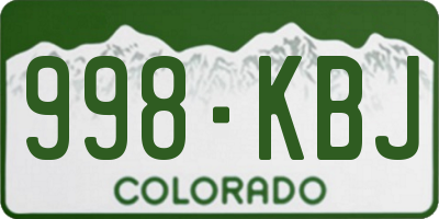 CO license plate 998KBJ