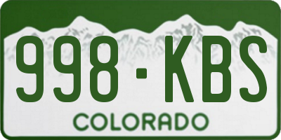 CO license plate 998KBS