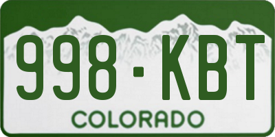 CO license plate 998KBT