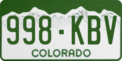 CO license plate 998KBV