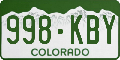 CO license plate 998KBY