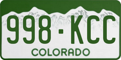 CO license plate 998KCC