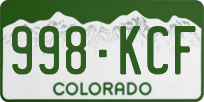 CO license plate 998KCF