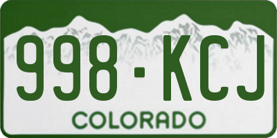 CO license plate 998KCJ