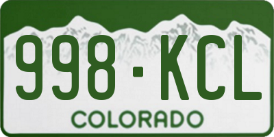 CO license plate 998KCL
