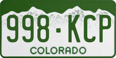 CO license plate 998KCP