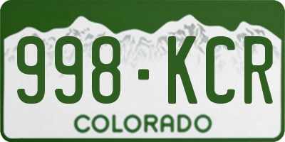 CO license plate 998KCR