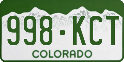 CO license plate 998KCT