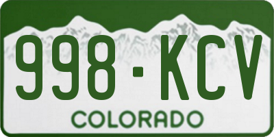 CO license plate 998KCV